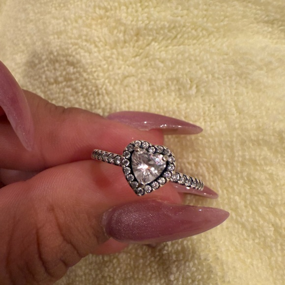 Pandora Jewelry - Pandora Silver Heart Crystal Ring